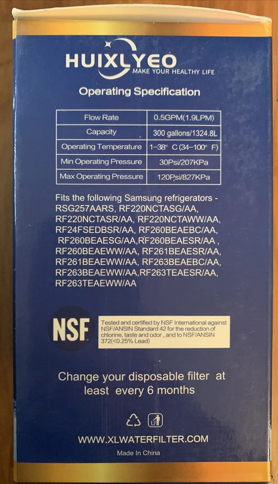 6x Refrigerator Water Filter fits Samsung DA29-00003G HAFCU1 DA29-00003G - Image 3 of 4