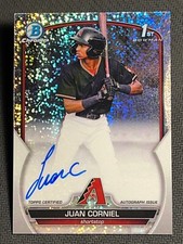 2023 Bowman Chrome 1st SPECKLE REFRACTOR PROSPECT ROOKIE AUTO Juan Corniel /299