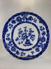 12" Flow Blue Staffordshire Large Charger Platter Plate " Ekin "