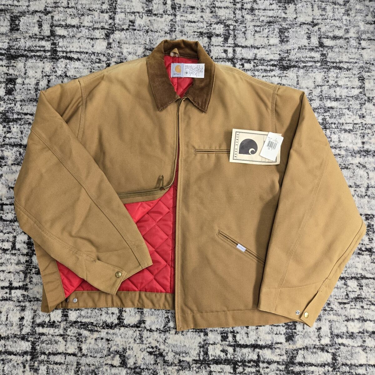 Vtg 90s Carhartt Detroit Jacket NWT 6QLJT 54 Tall Brown Duck Vtg 90s Carhartt Detroit Jacket NWT 6QLJT 54 Tall Brown Duck