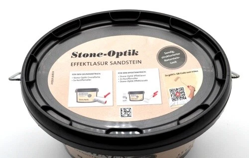Stone-Optik Effektlasur Sandstein 1 l mit Effektzusatz und Roller - Bild 4 von 9