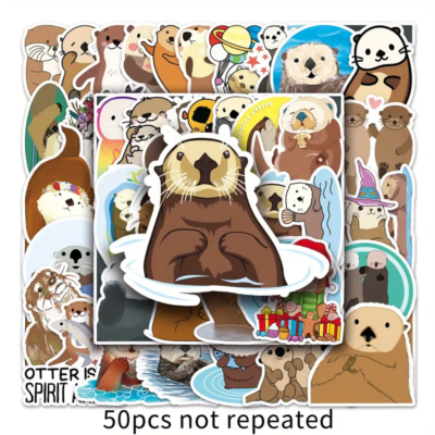 #ad 20 otter sticker set waterproof decal otter gift laptop decal otter decal $5.00