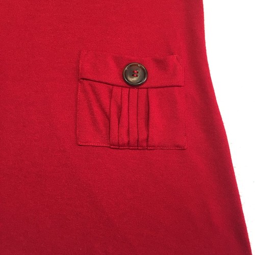 CAROLINE MORGAN Top Knit Tunic Style Size 18 Red Plum Button Detail Cap Sleeve - Picture 2 of 11