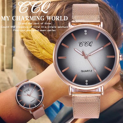 casual quartz stainless steel band marble strap watch analog wrist watch