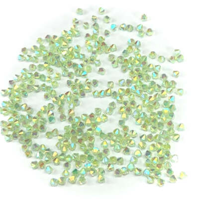 Chrysolite Marvel-AB Czech Glass MC Bicone Beads crystals 3mm 4mm light green