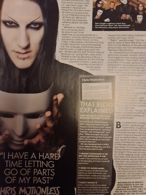 CHRIS MOTIONLESS IN WHITE  / LONELY THE BRAVE A4 POSTER KERRANG MAGAZINE UK 