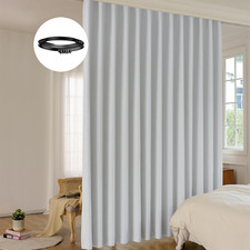 Room Divider Curtain Sets with Bendable Ceiling Track, 95 Blackout Total Privac