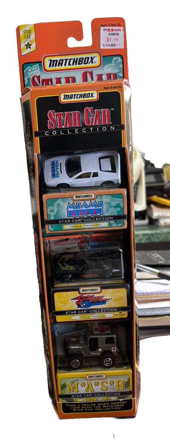 VTG MATCHBOX STAR CAR 3 PACK COLLECTION 1997 MASH, SMOKEY & BANDIT, MIAMI VICE