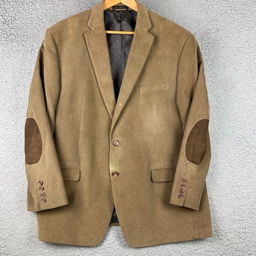 LAUREN Ralph Lauren Mens Corduroy Elbow PatchES Blazer 46R Brown FLAW STAIN READ - Picture 2 of 17