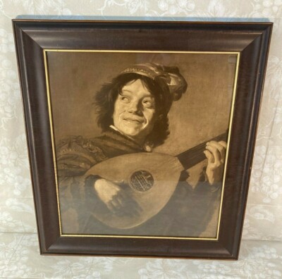 Frans Hals Der Narr (The Fool) Lute/Mandolin Player Framed Unknown Media