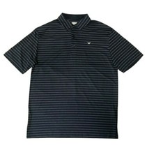 Callaway Men's Stripe OptiDri Short Sleeve Stretch Polo Shirt Navy M