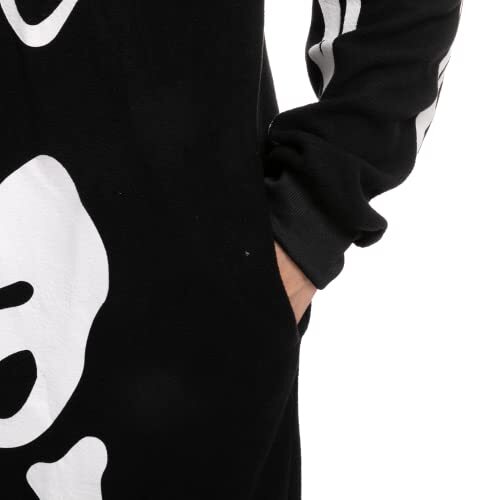 Unisex Skeleton Family Matching Pajama Jumpsuit for Men X-Large Black - Picture 6 of 8