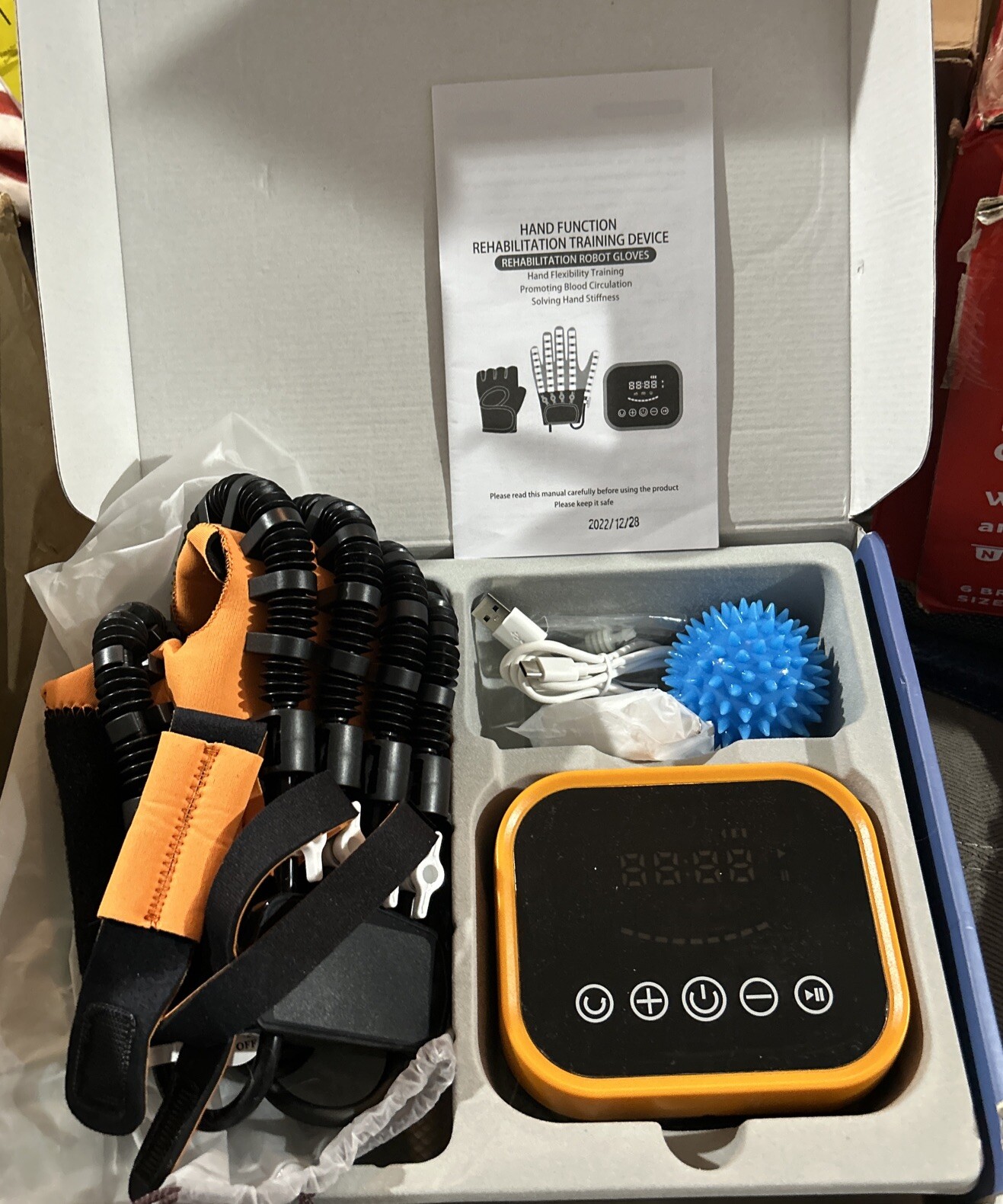 Hand Function Flexibility Training Device Robot Glove XL Right Hand