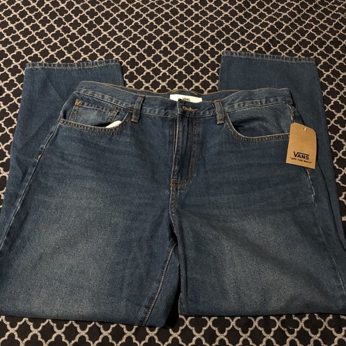 VAN'S Blue Denim Jeans Straight Leg Sz 11 Medium Wash 27.5 Inseam Mid rise B6 - Afbeelding 6 van 7