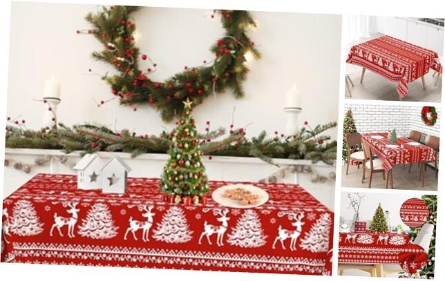 Christmas Tablecloth, Red Christmas Tree 84