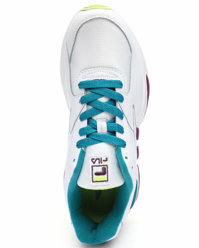 NEW LIMITED EDITION MENS FILA MINDBLOWER WHITE PURPLE TURQ LACE UP RUN SNEAKERS - Picture 4 of 7