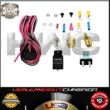 Electric Radiator Engine Fan Thermostat Temperature Switch Relay Kit 3/8" Thread