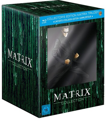 Matrix 1 2 3 Trilogie Collectors Edition mit Figur, 3 Blu Ray Box, NEU & OVP