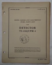 Detector TS-200/CPM-4 Radio, Radar and Electronics Spare Parts TO 16-55-199