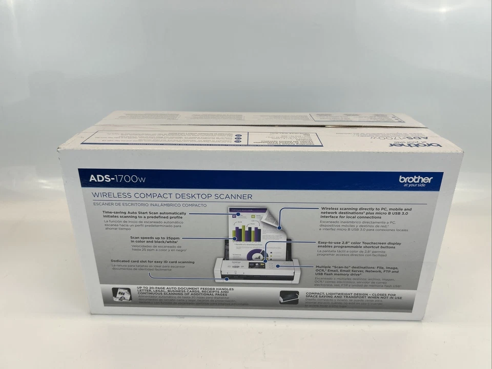 Brother ADS1700W Wireless Sheetfed Scanner NEW - Image 4 of 4
