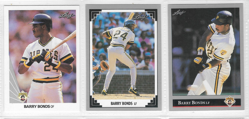 (3) different Leaf BARRY BONDS base card lot. (NR-MINT) **free shipping**