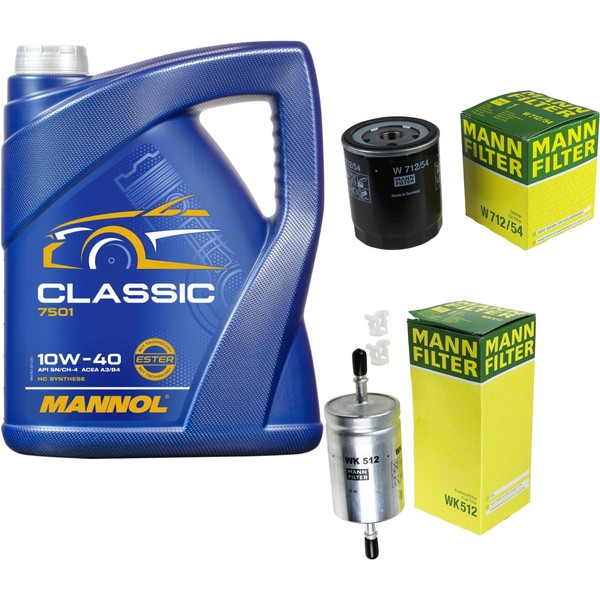 Mann Inspektionspaket 5L Mannol Classic 10W-40 FüR VW Lupo 1.0 Seat Arosa Skoda-image