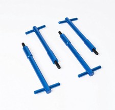 Valve Cover T Bar Wing Nuts 14-20 Studs Sb Chevy Sbc Aluminum Blue Set Of 4