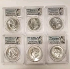 2021 $1 Morgan & Peace Silver Dollar 6 Coin Set 5.15 oz ASW - PCGS MS 70 - X6377