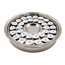 Silver Communion Tray – Stainless Steel 32-Cup Ware, Premium for Churches
