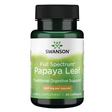 Swanson Full Spectrum Papaya Leaf Capsules, 400 mg, 60 Count