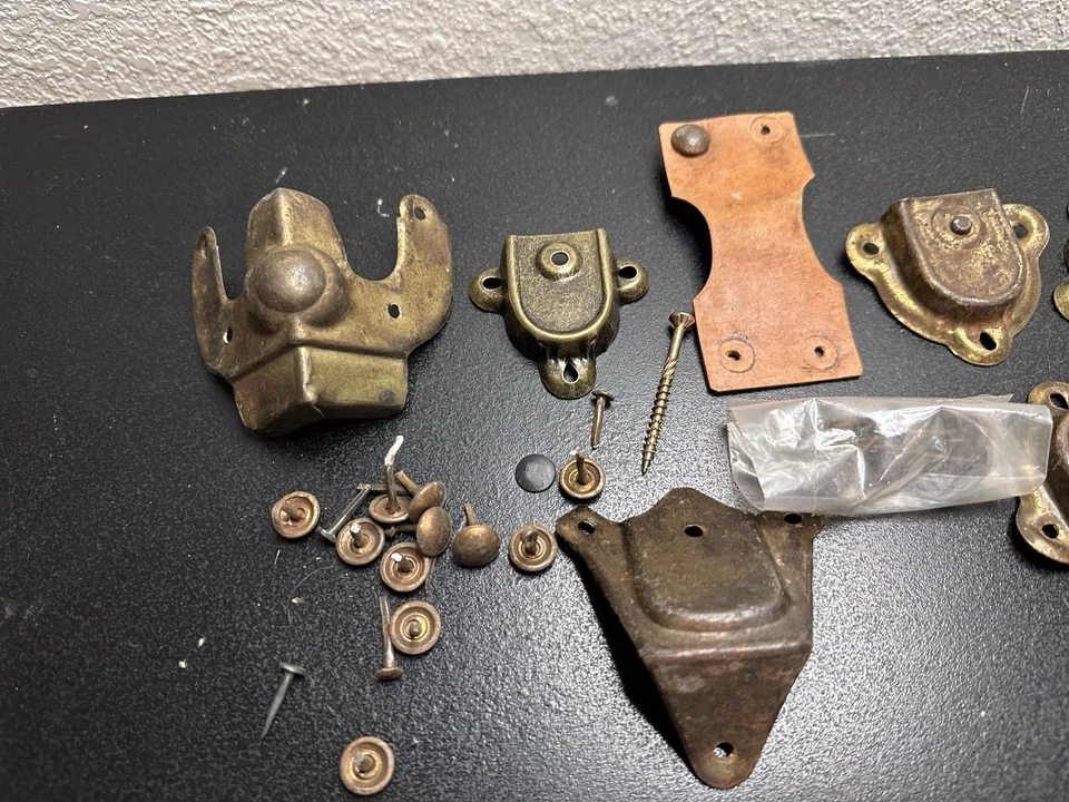 Lot of Trunk Latches And Hardware Brass Plated Steel Clasp Fasteners - Image 2 of 4
