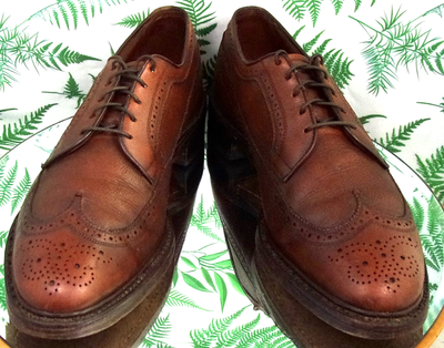 ALLEN EDMONDS MACNEIL BROWN LEATHER WINGTIP OXFORDS DRESS  display picture 1