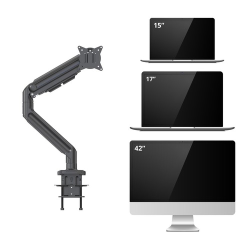 Monitor Gasdruck Tisch Halterung Monitorarm Alu bis 20 kg 42 Zoll hjh OFFICE - Afbeelding 4 van 6