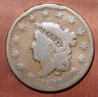 1832 US Coronet Head Medium Letters Large Cent Well Circulated N2 R3 — photo 1