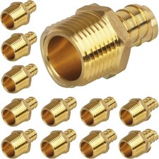 1/2" Male NPT to 1/2" PEX Male Adapter Brass Crimp Fitting 12-Pack