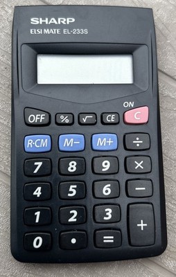 Sharp ELSI MATE EL-233S Taschenrechner - Schwarz Neue Batterie wird mitgeliefert