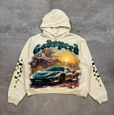 Godspeed Sunset Drift Hoodie Bone Graphic Print
