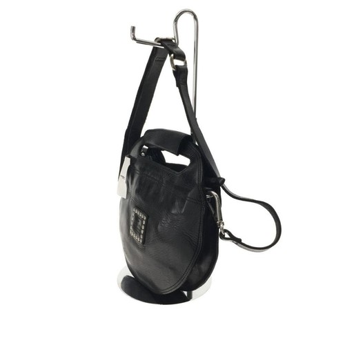 CAMPOMAGGI Woman hand bag Leather Black Round studs authentic zip - Picture 2 of 6