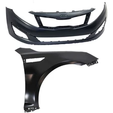 Bumper Cover Kit For 2014-15 Kia Optima with Front Right Fender US Built Vehicle