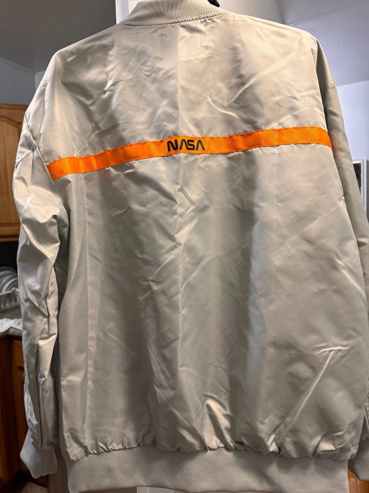 NWT ASSTseries Bomber Jacket NASA gray Men Zip Front Size XXL Windbreaker - product detail image 10