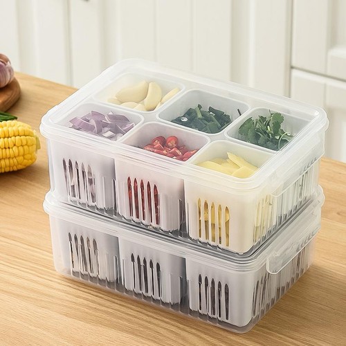 Refrigerator Drain Box Fresh-keeping Organizer for Garlic, Onion, Veggies - Picture 2 of 9