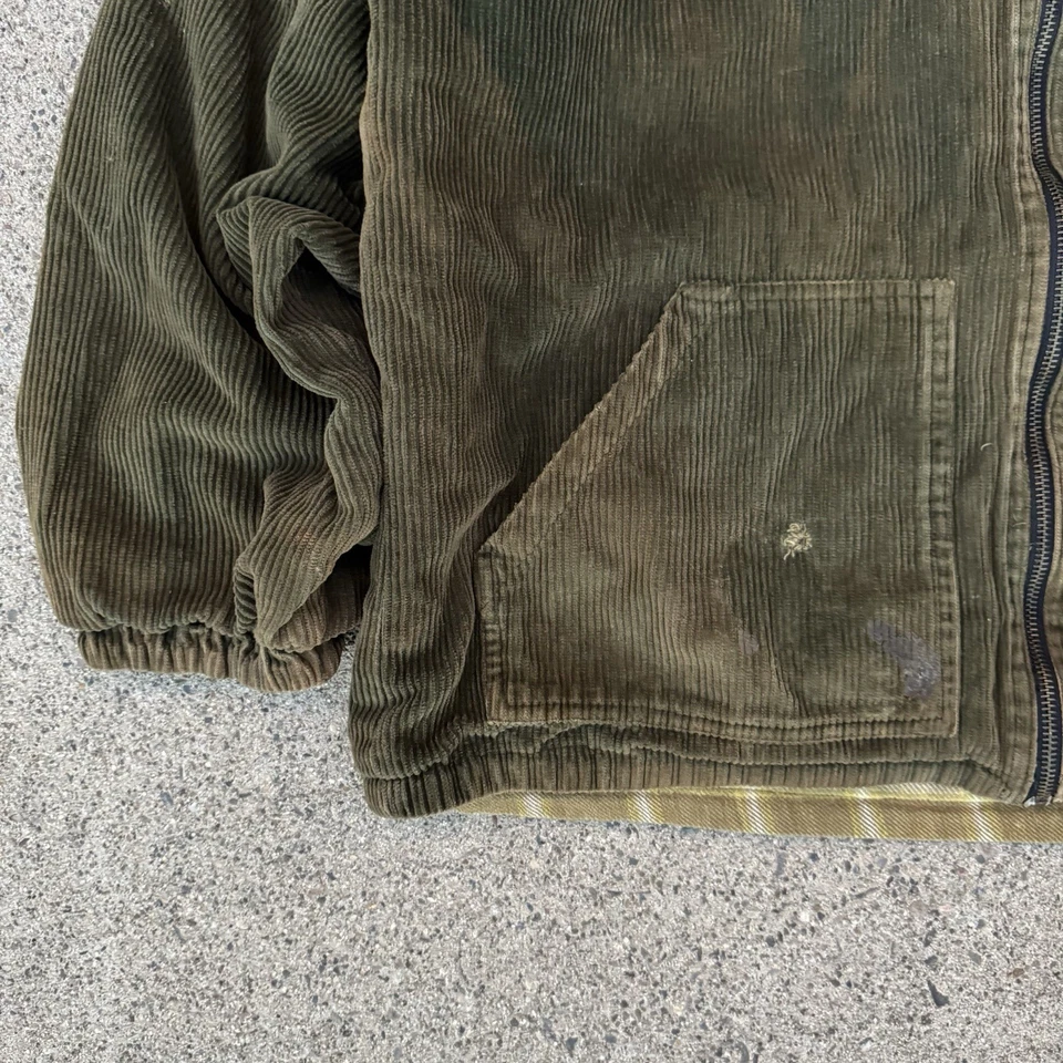 Jaqueta Masculina Vintage Quiksilver Verde Veludo Zíper Completo Reversível - Tamanho M Boxy - Imagem 2 de 4