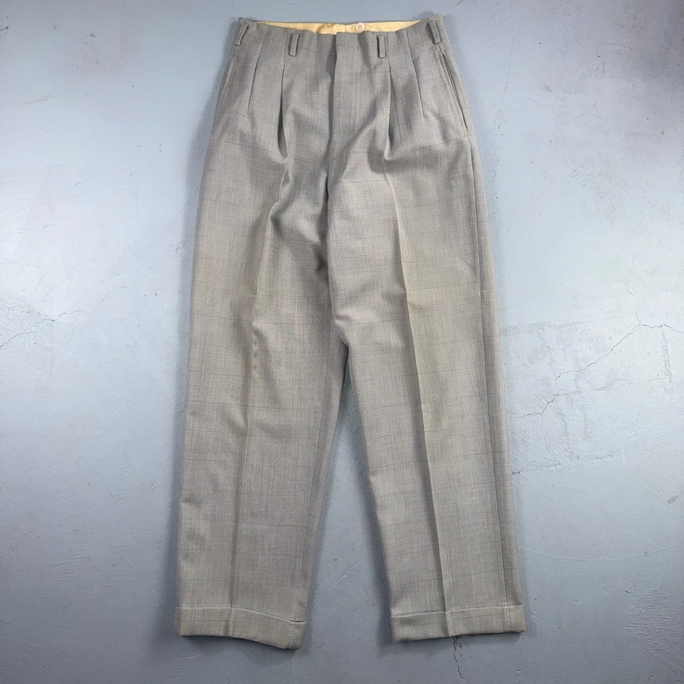 1960s 1970s VTG Mens 2 PC Suit 42 Jacket Coat Pants Gray Union Wool Rockabilly - Image 3 of 4