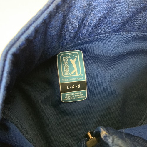 PGA Tour Men's Large Pullover Jacket Blue Polyester Long Sleeve Collared Golf - Picture 6 of 7