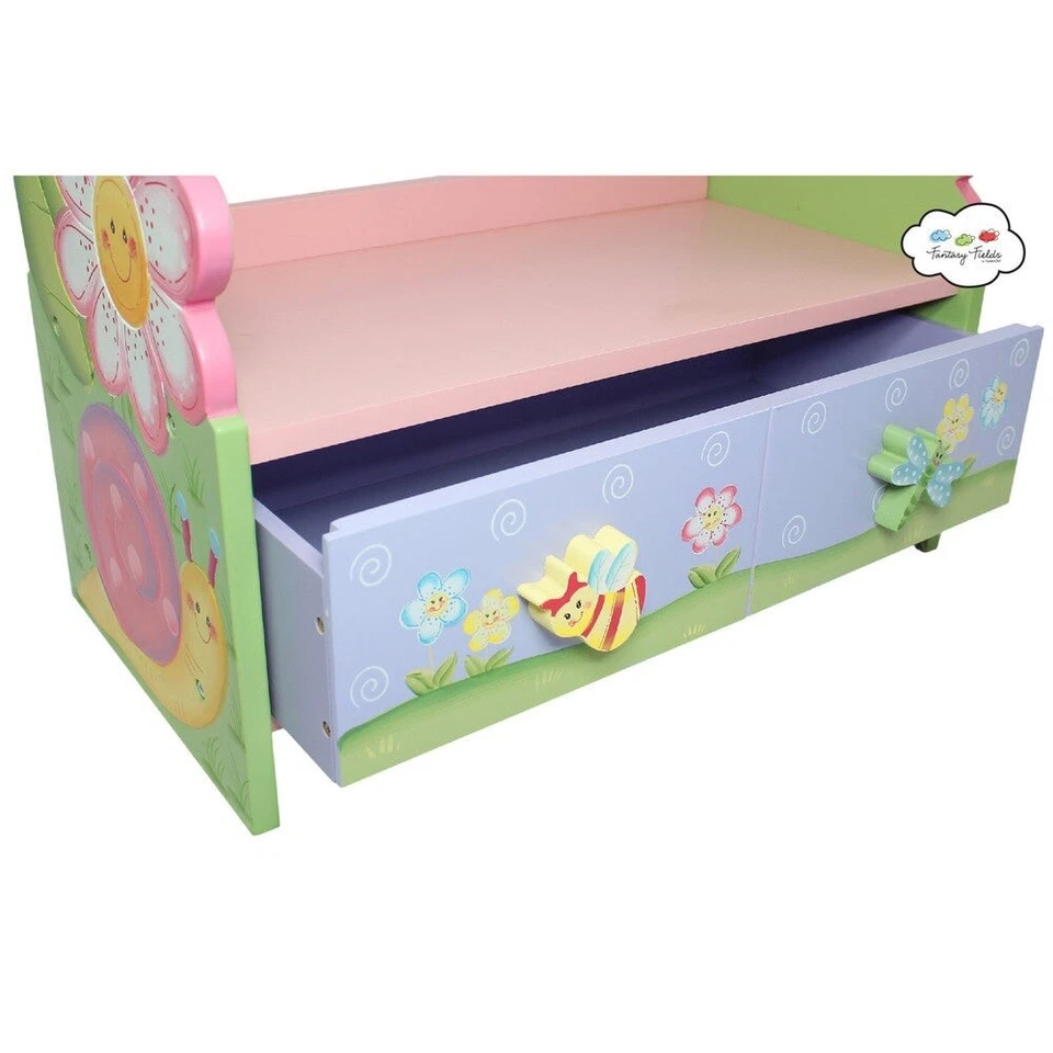 Librería para niños de 3 niveles con cajón de almacenamiento de juguetes estantería temática de jardín mágico Foto 2 de 4