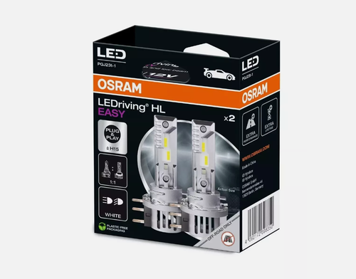 Ledriving HL Easy H15 12V 3.8W/16.5W PGJ23t-1 6000K 64176DWESY-HCB 2st Osram New