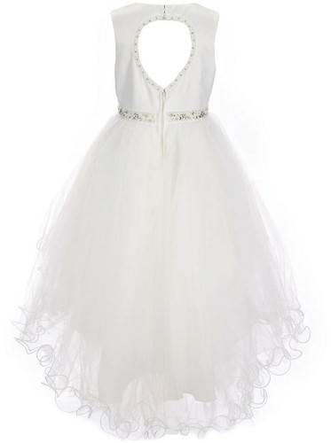 Rare Editions Big Girl's Pleated Embellished Heart Wired Hi-Lo Fanciful Dress-14 - Picture 2 of 5
