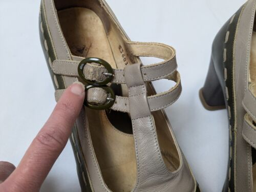 John Fluevog Operetta Brightman Mary Jane tacco verde 10,5 - Foto 4 di 10