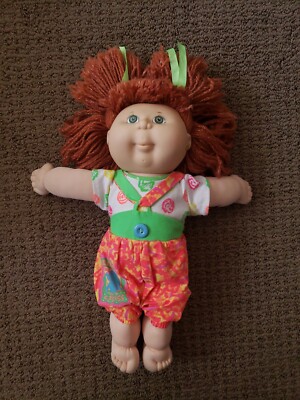 1991 Cabbage Patch CPK Kissin  Kids Girl Doll Sealed With A Kiss redhead green 