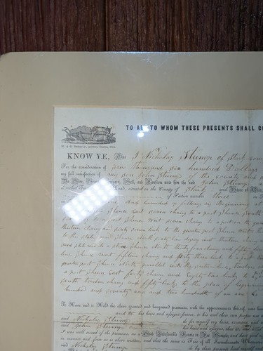 Antique Land Deed Stark County Ohio Genealogy Samuel Nicholas Stump 1842 10x15 - Picture 2 of 9
